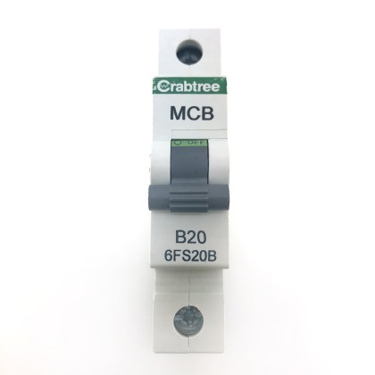 Crabtree 6FS20B B20 20A 20 Amp MCB Circuit Breaker Type B